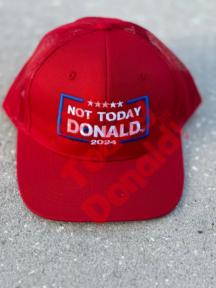 Not Today Donald Solid Trucker Cap Red Hat